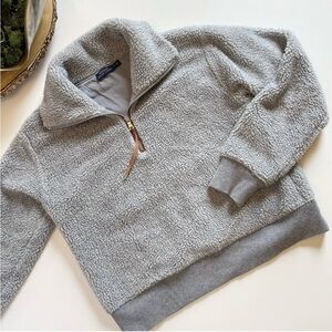 Polo Ralph Lauren Women’s Size Medium Light Gray Quarter Zip Pullover Sherpa